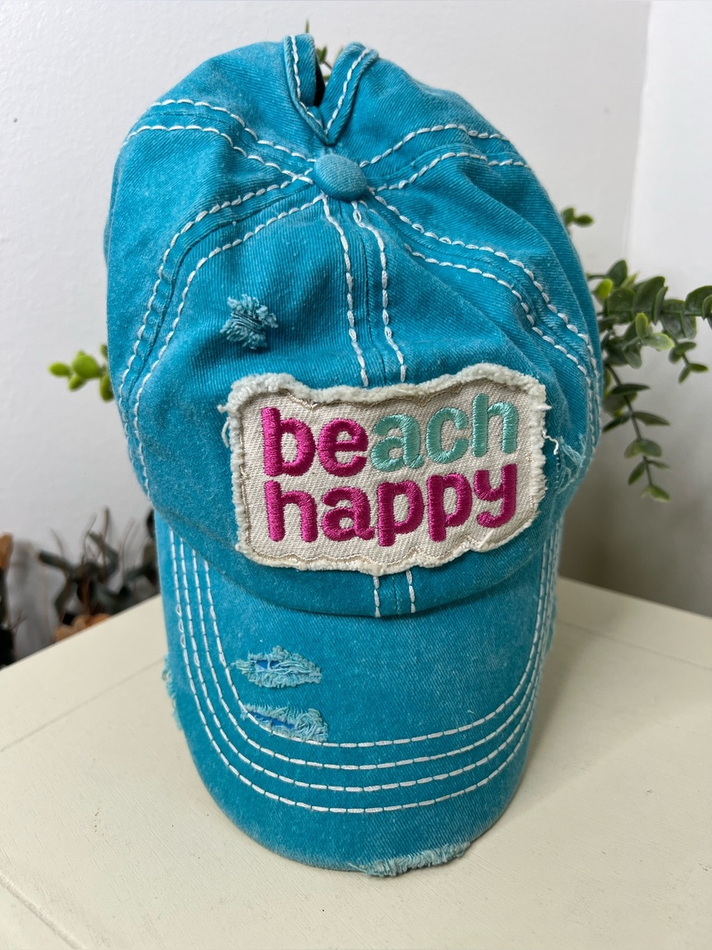 C.C. Beach happy Distressed Hat